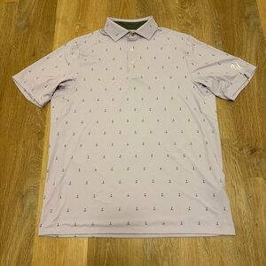 Kjus Men’s GOLFER Polo Light Purple Medium Office Golf Casual Performance